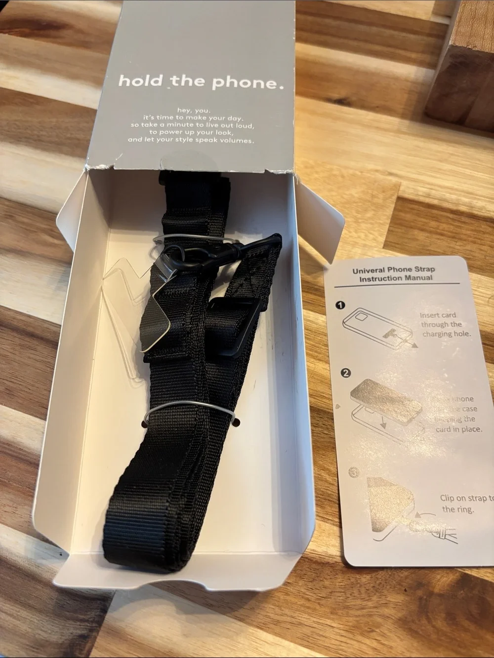 heyday Black Universal Phone Strap with Clip